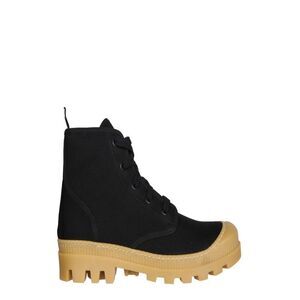 GIA BORGHINI Canvas Combat Boots Women BLACK